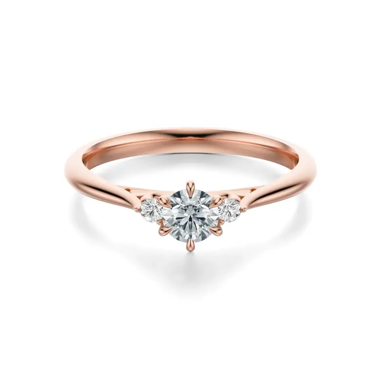 Pierścionek z różowego złota z diamentami AJPZ_068